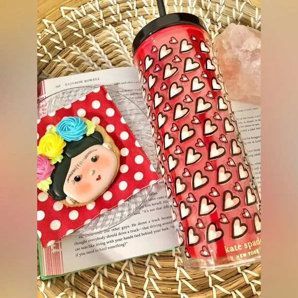 Kate Spade New York Hearts Acrylic Tumbler with Straw - Picture 2 of 5